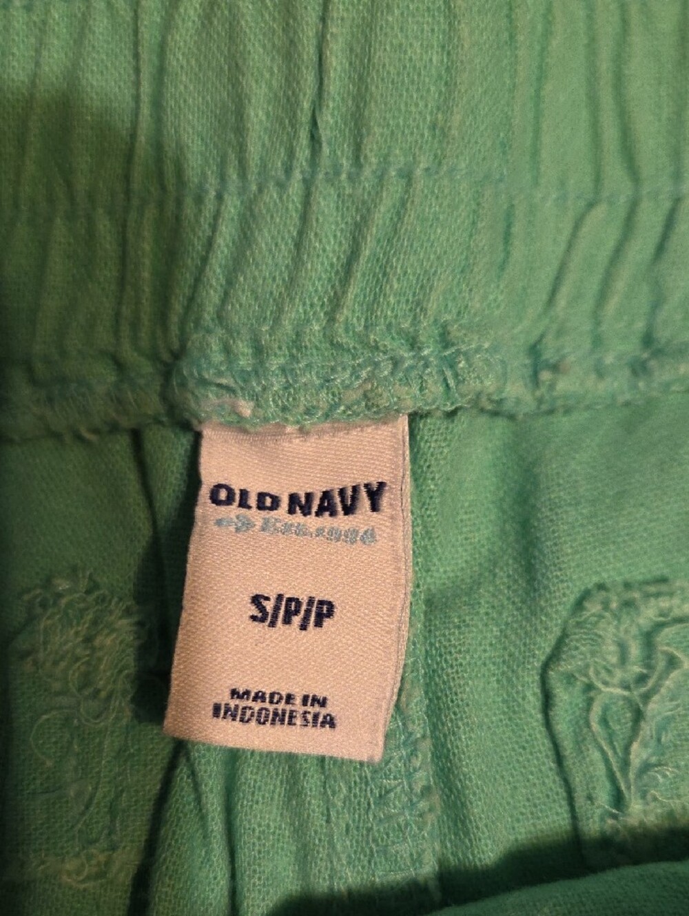 Old Navy Women's Green Drawstring Linen blend Shorts - Picture 2 of 3